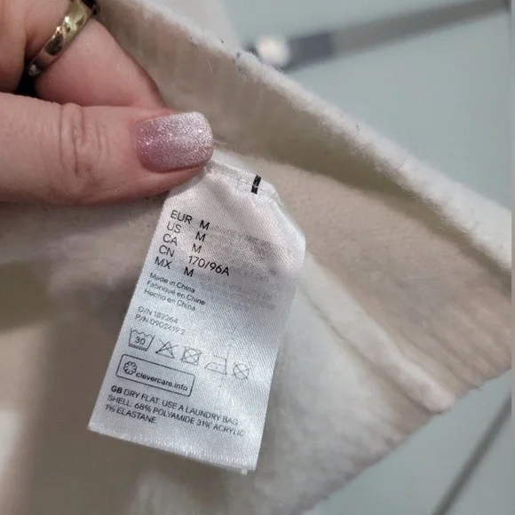 Rhinestone-button Fluffy Top - Picture 2 of 4